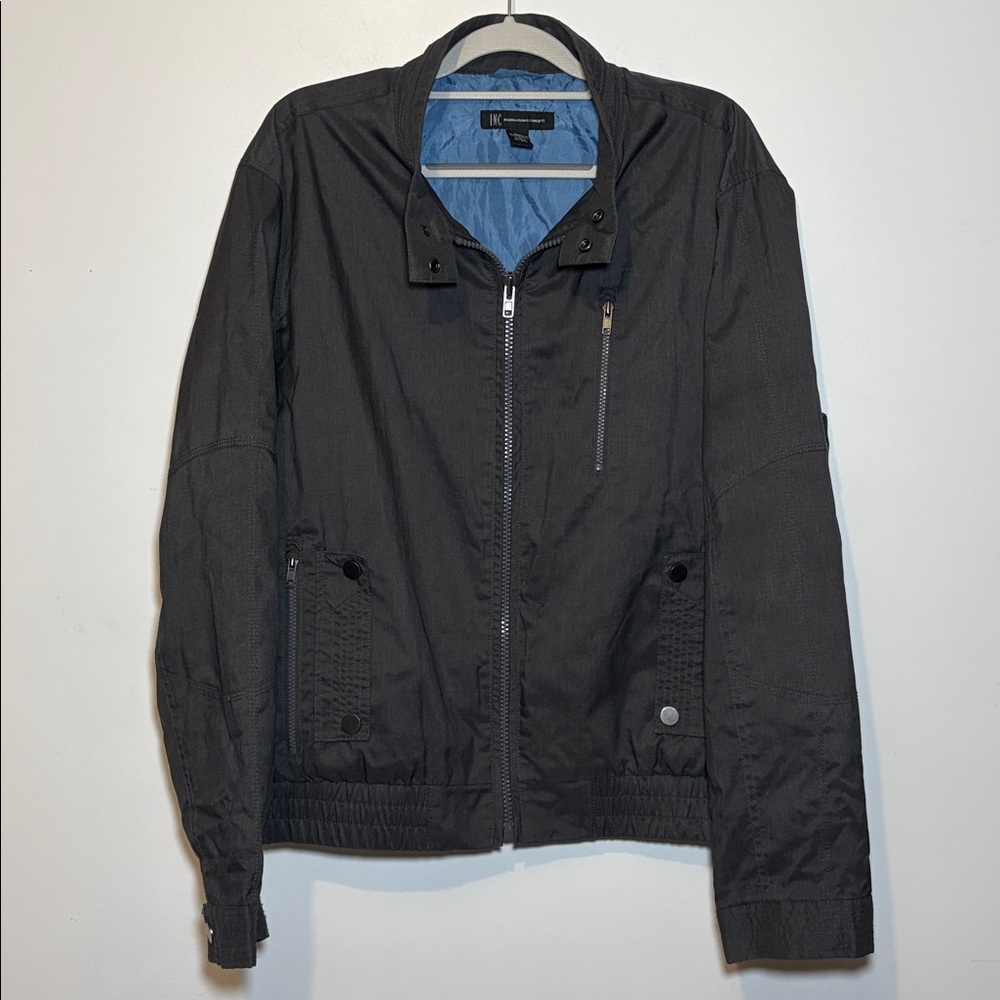 INC International Concepts Men's Jacket Charcoal Grey Zippered XXL